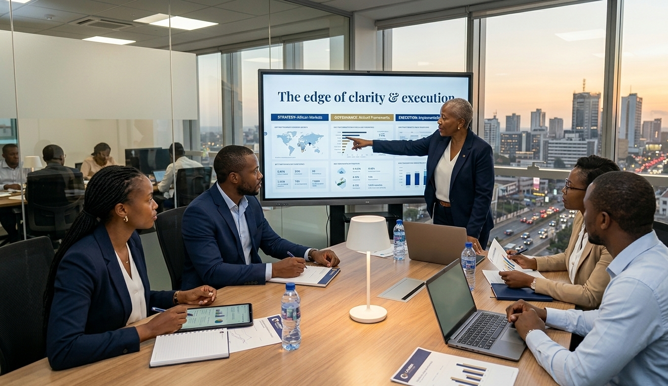 Black professionals in boardroom strategy meeting