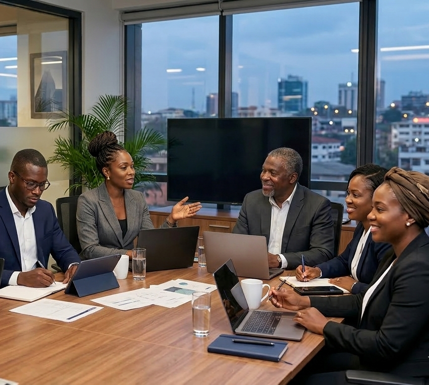 Black professionals collaborating